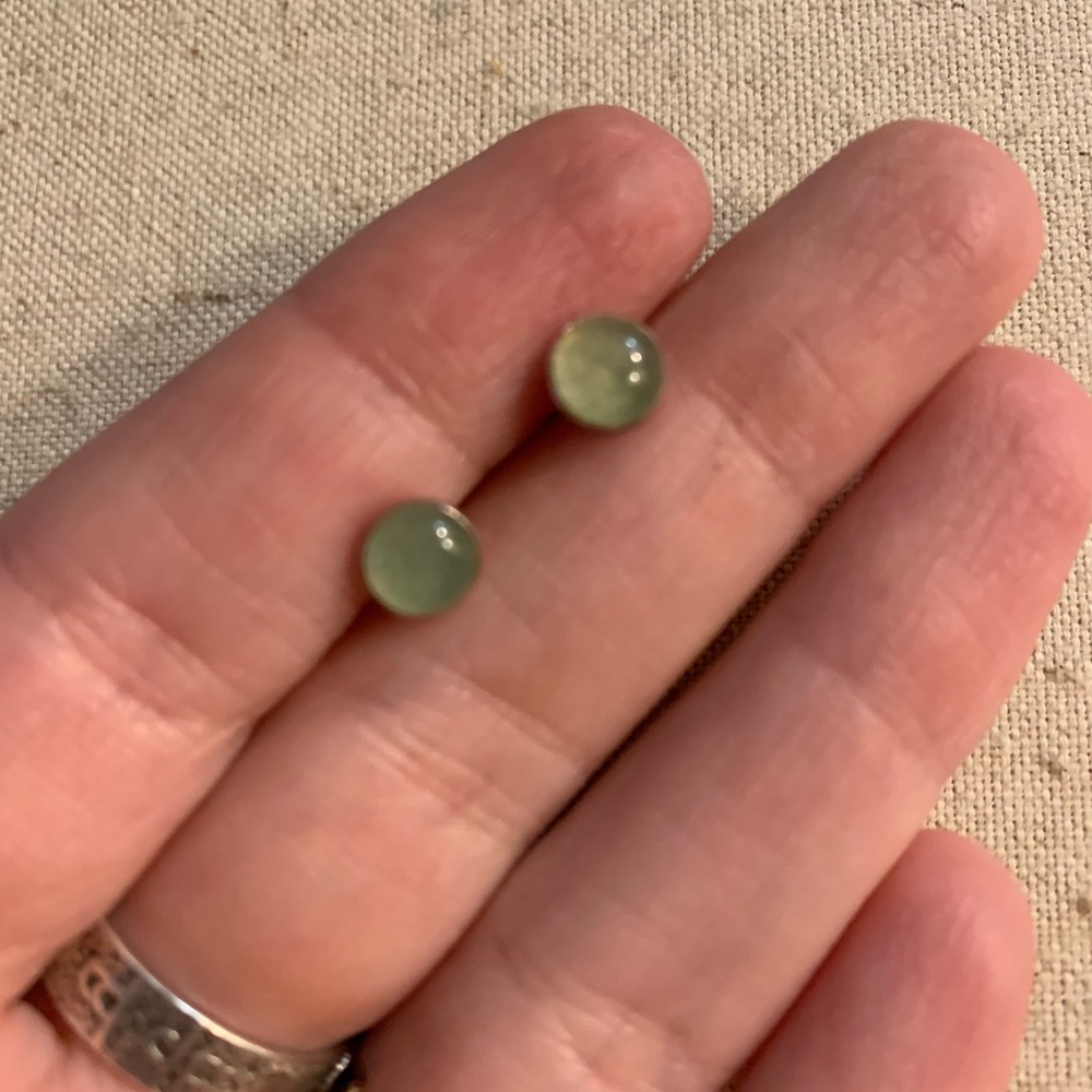 Aventurine Sterling Silver Stud Earrings